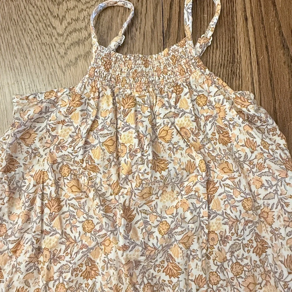 Old Navy Boho Floral Dress - Cream and Brown Sz 5 XS summer sleeveless BI